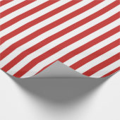 赤/白シンプルのストライプパターン ラッピングペーパー (角)