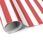 赤/白シンプルのストライプパターン ラッピングペーパー (ロールコーナー)