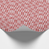 赤/白チェック雪片パターンThunder_Cove ラッピングペーパー (角)