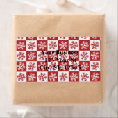 赤/白チェック雪片パターンThunder_Cove ラベル (インサイチュ)