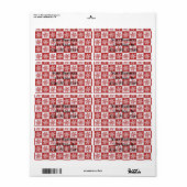 赤/白チェック雪片パターンThunder_Cove ラベル (フルシート)