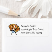 赤/白ビーグル顔オフリーシュアート™シンプル ラベル (インサイチュ)