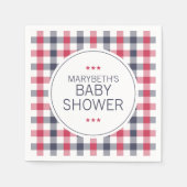 赤、白名門私立校風のと青のプライド赤ちゃんシャワー スタンダードカクテルナプキン (正面)