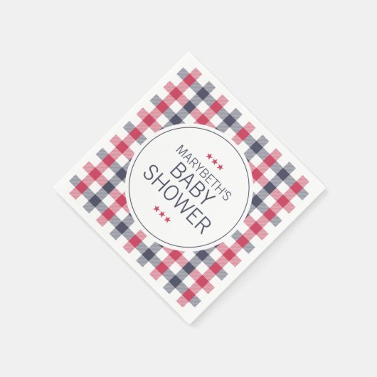 赤、白名門私立校風のと青のプライド赤ちゃんシャワー スタンダードカクテルナプキン (角)