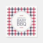 赤、白名門私立校風のと青のプライドBBQベビーシャワー スタンダードカクテルナプキン (正面)