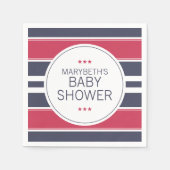 赤、白名門私立校風のと青の赤ちゃんシャワーナプキン スタンダードカクテルナプキン (正面)