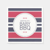 赤、白名門私立校風のと青のBBQベビーシャワーナプキン スタンダードカクテルナプキン (正面)