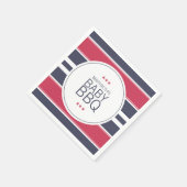 赤、白名門私立校風のと青のBBQベビーシャワーナプキン スタンダードカクテルナプキン (角)