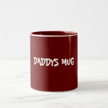赤、白文字「Daddys Mug」パパ用マグカップ