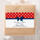 赤、白水玉模様水ラベル、ネイビーボウ ラベル (インサイチュ)