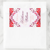 赤+白結婚ワイン4.5 x 2.7インチのシール 長方形シール (バッグ)