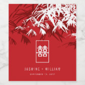 赤/白葉竹の中国の結婚Double Xi ワインラベル (シングルラベル)