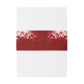 赤/白葉竹の中国の結婚Double Xi 招待状ベリーバンド (裏面例)