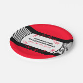 赤(白黒ストライプ) ペーパープレート (アングル)