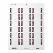 赤、白黒ダマスコウェディングアドレス ラベル (フルシート)