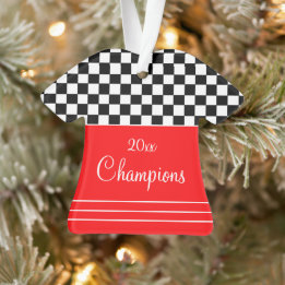 赤（白黒） オーナメント