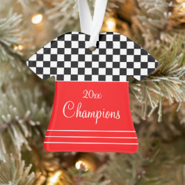 赤（白黒） オーナメント