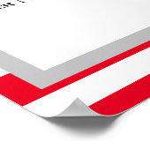 赤/白110個ストライプの結婚座席表 ポスター (角)