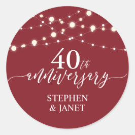 赤・白40周年結婚お祝い ラウンドシール