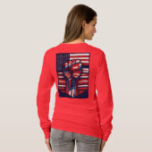 赤、白、およびはっきりした Tシャツ (裏面フル)