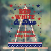 赤、白、および期限4日7月の愛国的な赤ちゃんシャワー アクリルサイン (ニュートラル)