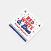 赤、白、および期限4日7月の愛国的な赤ちゃんシャワー スタンダードカクテルナプキン (角)