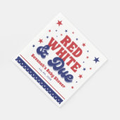 赤、白、および期限4日7月の愛国的な赤ちゃんシャワー スタンダードランチョンナプキン (角)