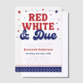 赤、白、および期限4日7月の愛国的な赤ちゃんシャワー ベラム紙招待状 (オフセット)