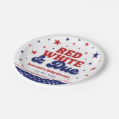 赤、白、および期限4日7月の愛国的な赤ちゃんシャワー ペーパープレート (アングル)