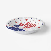 赤、白、および期限4日7月の愛国的な赤ちゃんシャワー ペーパーボウル (傾斜あり)