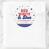 赤、白、および期限4日7月の愛国的な赤ちゃんシャワー ラウンドシール (バッグ)