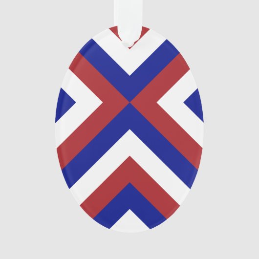 赤、白、および青の山形 オーナメント (正面)