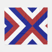 赤、白、および青の山形 フリースブランケット (正面(横))