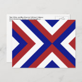 赤、白、および青の山形 ポストカード (正面/裏面)