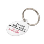 赤、白、および黒のキーリングパフォーマーバッグラベル ペット　ネームタグ (側面)