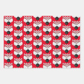 赤、白、および黒のボウリングボールとピン ラッピングペーパーシート (正面2)