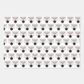 赤、白、および黒のボウリングボールとピン ラッピングペーパーシート (正面)