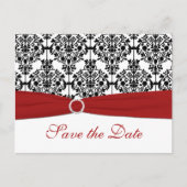 赤、白、および黒の日付はがきを保存 案内ポストカード (正面)