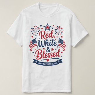 赤、白、そして祝福された7月4日の愛国心 Tシャツ