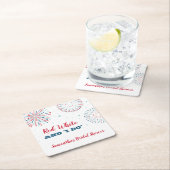 赤、白、そして私はシャワープレート スクエアペーパーコースター (インサイチュ)