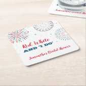 赤、白、そして私もシャワーコースター スクエアペーパーコースター (アングル)