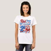 赤 白 そして250 アメリカ独立 愛国心溢れる Tシャツ (正面フル)