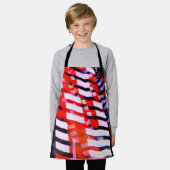 赤(白)と青 エプロン (着用した状態)