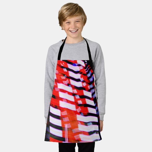 赤(白)と青 エプロン (着用した状態)