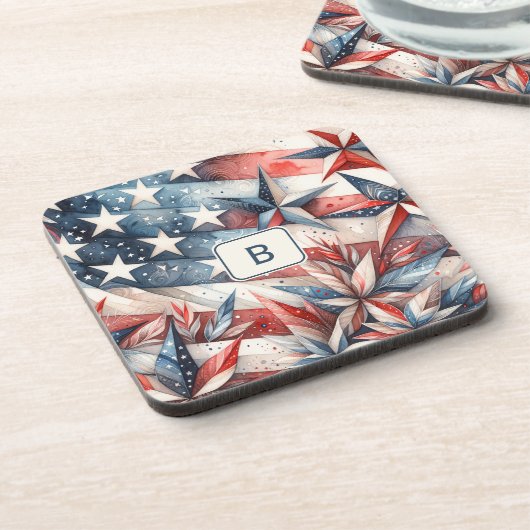 赤（白）と青 コースター (左側)