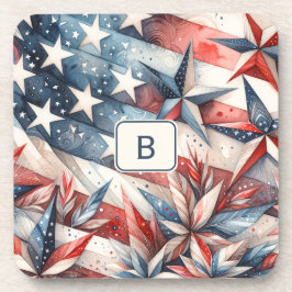 赤（白）と青 コースター