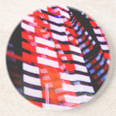 赤（白）と青 コースター (正面)