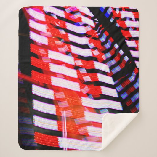 赤（白）と青 シェルパブランケット (正面)