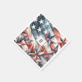 赤(白)と青 スタンダードカクテルナプキン (角)