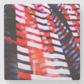 赤（白）と青 ストーンコースター (正面)